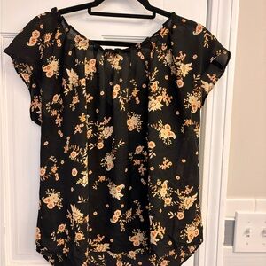 Floral Black Women's Top